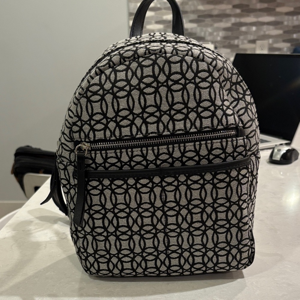 Stylish Black and Gray Patterned Backpack